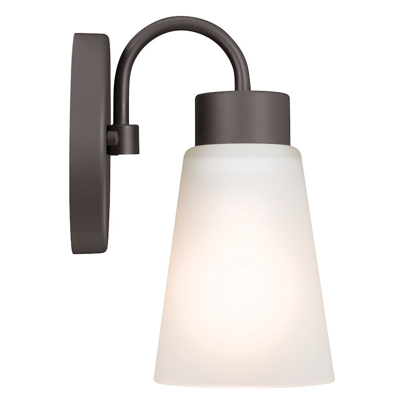 Kichler Erma 5in 1-Light Wall Sconce | Transitional Olde Bronze Steel | Hallway & Bathroom Accent | 5 x 8 x 6 in | Model 52445OZ