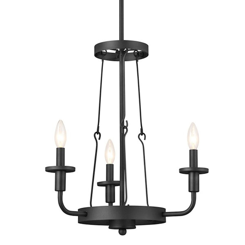 Kichler Vetivene 21in 3-Light Mini Chandelier | Industrial Natural Brass and Opal Glass | Dining Room & Foyer | 21 in H | Model 52450NBR
