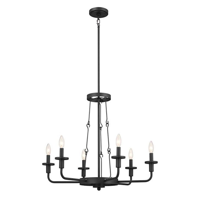 Kichler Vetivene 37in 9-Light Chandelier | Textured Black Steel and Opal Glass | Dining Room & Entryway | Model 52452BKT