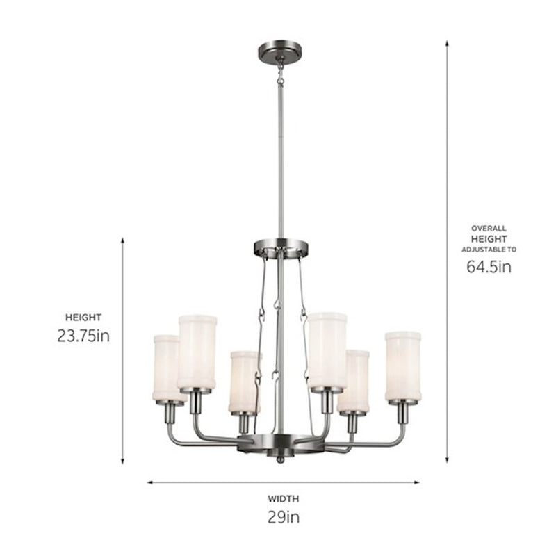 Kichler Vetivene 37in 9-Light Chandelier | Textured Black Steel and Opal Glass | Dining Room & Entryway | Model 52452BKT