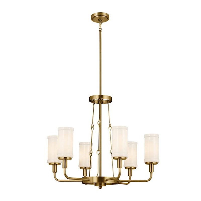Kichler Vetivene 37in 9-Light Chandelier | Textured Black Steel and Opal Glass | Dining Room & Entryway | Model 52452BKT