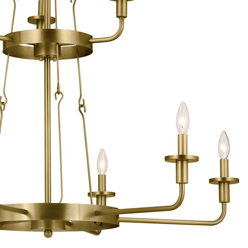 Kichler Vetivene 37in 9-Light Chandelier | Textured Black Steel and Opal Glass | Dining Room & Entryway | Model 52452BKT