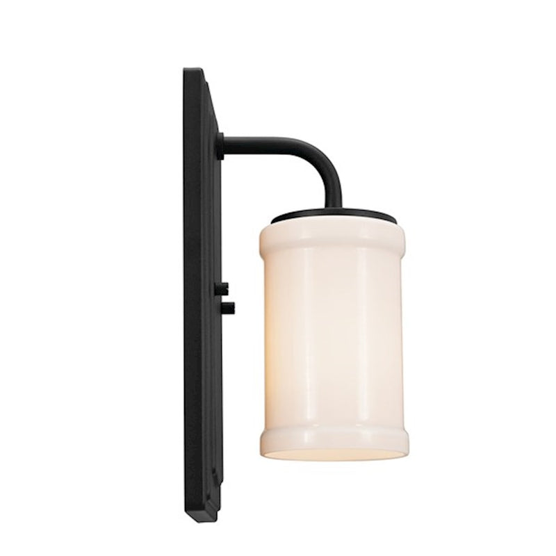 Kichler Vetivene 1-Light Wall Sconce | Natural Brass Steel and Opal Glass | Hallway & Bathroom Accent | 5 x 12 in | Model 52454NBR