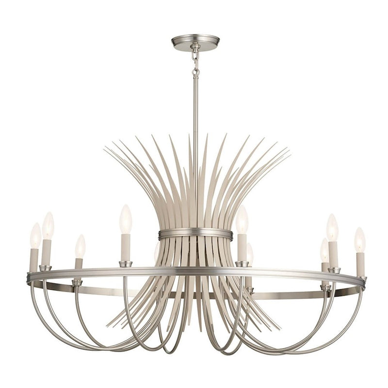 Kichler Baile 22in 10-Light Chandelier | Brushed Nickel Steel | Dining Room & Living Room | 22 in H | Model 52459NI