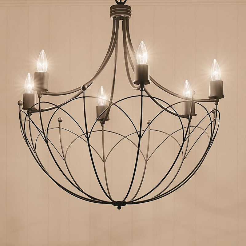 Kichler Topiary 30in 6-Light Chandelier | Character Bronze Steel | Dining Room & Foyer | 30 in H | Model 52462CHZ