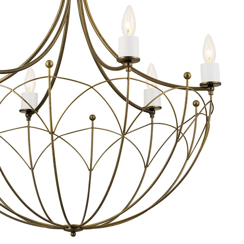 Kichler Topiary 30in 6-Light Chandelier | Character Bronze Steel | Dining Room & Foyer | 30 in H | Model 52462CHZ