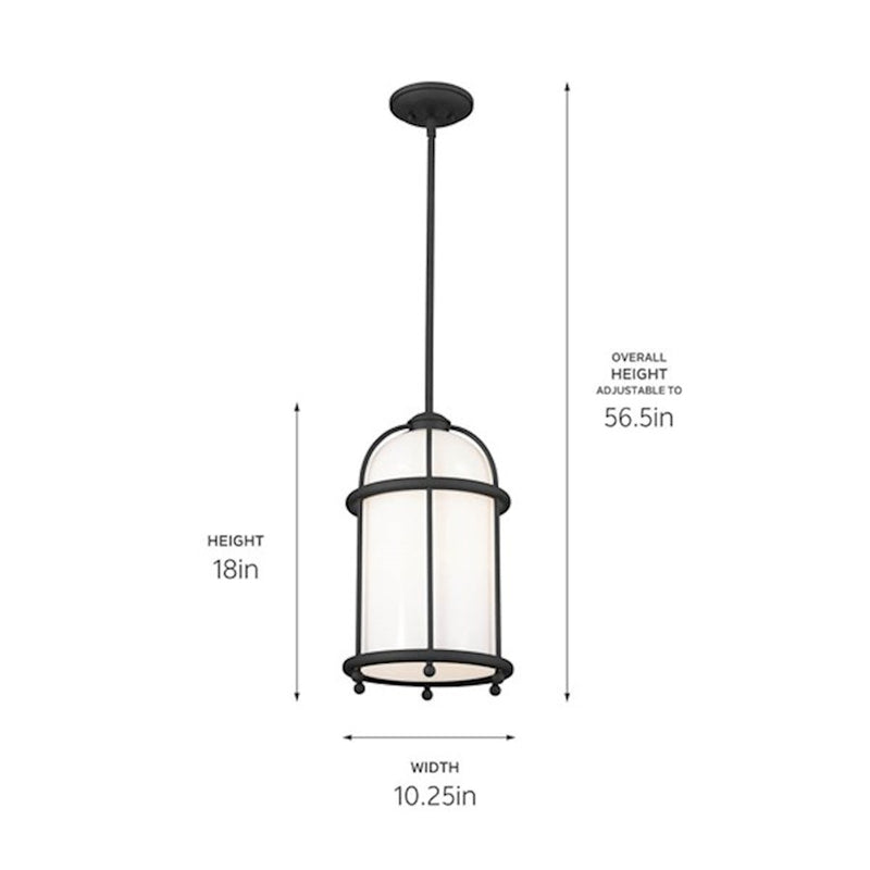 Kichler Topiary 18in 1-Light Pendant | Character Bronze Steel | Dining Room & Living Room | 18 in H | Model 52464CHZ