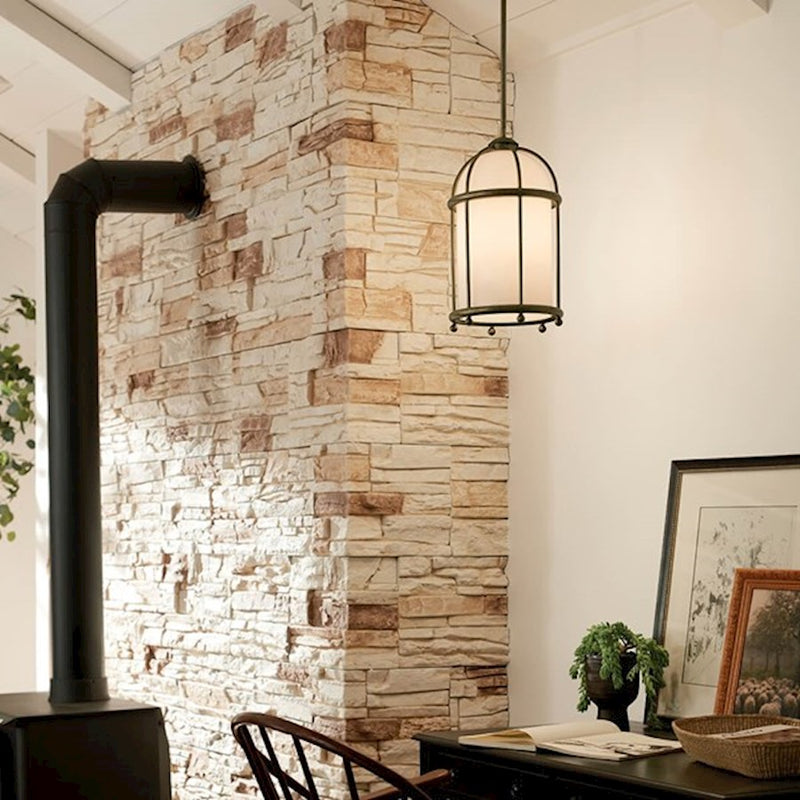 Kichler Topiary 18in 1-Light Pendant | Character Bronze Steel | Dining Room & Living Room | 18 in H | Model 52464CHZ
