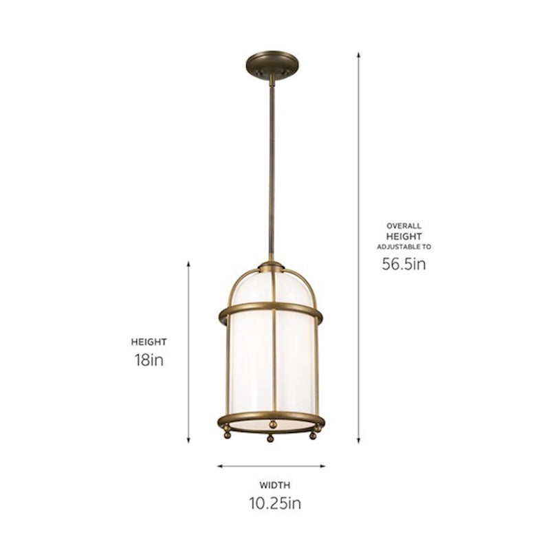 Kichler Topiary 18in 1-Light Pendant | Character Bronze Steel | Dining Room & Living Room | 18 in H | Model 52464CHZ