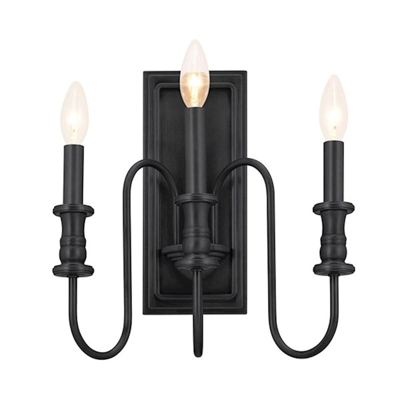 Kichler Karthe 13in 3-Light Wall Sconce | Updated Traditional Brushed Nickel Steel | Hallway & Bathroom | 14.5in H x 9.5in Ext | Model 52473NI