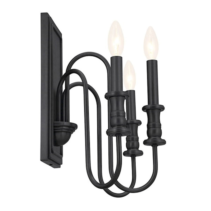 Kichler Karthe 13in 3-Light Wall Sconce | Updated Traditional Brushed Nickel Steel | Hallway & Bathroom | 14.5in H x 9.5in Ext | Model 52473NI