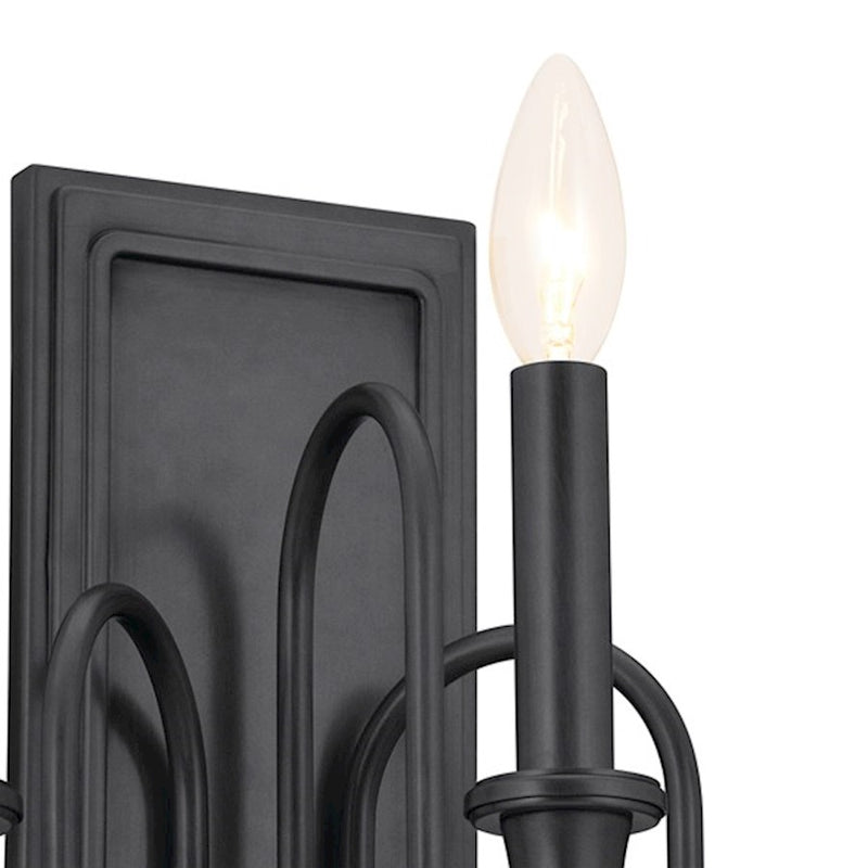 Kichler Karthe 13in 3-Light Wall Sconce | Updated Traditional Brushed Nickel Steel | Hallway & Bathroom | 14.5in H x 9.5in Ext | Model 52473NI