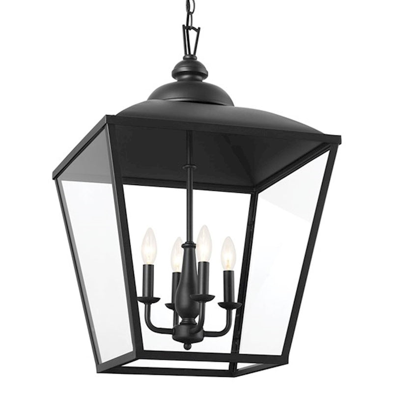 Kichler Dame 18.5in 4-Light Foyer Pendant | Character Bronze Steel and Transparent Glass | Entryway & Stairwell | Model 52475CHZ
