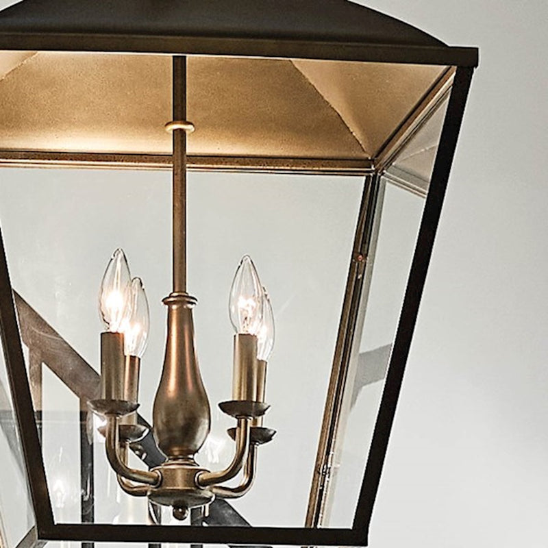 Kichler Dame 18.5in 4-Light Foyer Pendant | Character Bronze Steel and Transparent Glass | Entryway & Stairwell | Model 52475CHZ