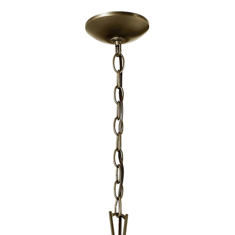 Kichler Dame 18.5in 4-Light Foyer Pendant | Character Bronze Steel and Transparent Glass | Entryway & Stairwell | Model 52475CHZ