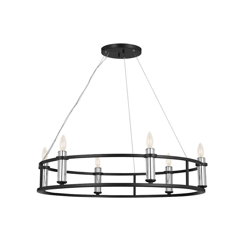 Kichler Rosalind 31in 3-Light Chandelier | Polished Nickel Steel | Dining Room & Living Room | 31 in H, 8.25 in Dia | Model 52493PN