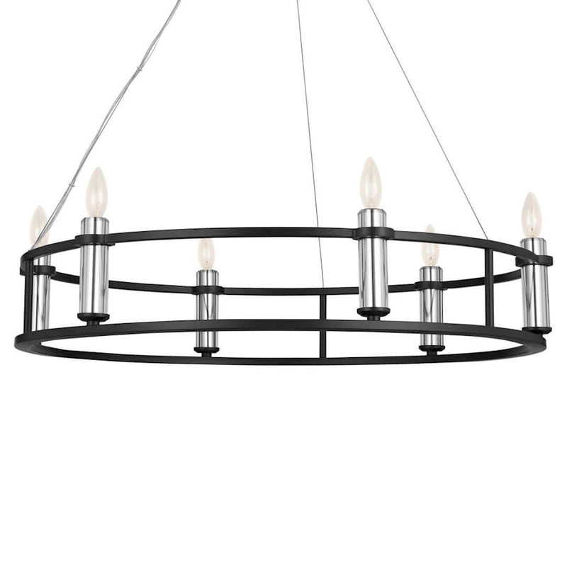 Kichler Rosalind 31in 3-Light Chandelier | Polished Nickel Steel | Dining Room & Living Room | 31 in H, 8.25 in Dia | Model 52493PN