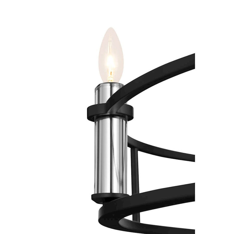 Kichler Rosalind 31in 3-Light Chandelier | Polished Nickel Steel | Dining Room & Living Room | 31 in H, 8.25 in Dia | Model 52493PN