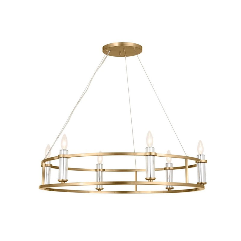 Kichler Rosalind 31in 3-Light Chandelier | Polished Nickel Steel | Dining Room & Living Room | 31 in H, 8.25 in Dia | Model 52493PN