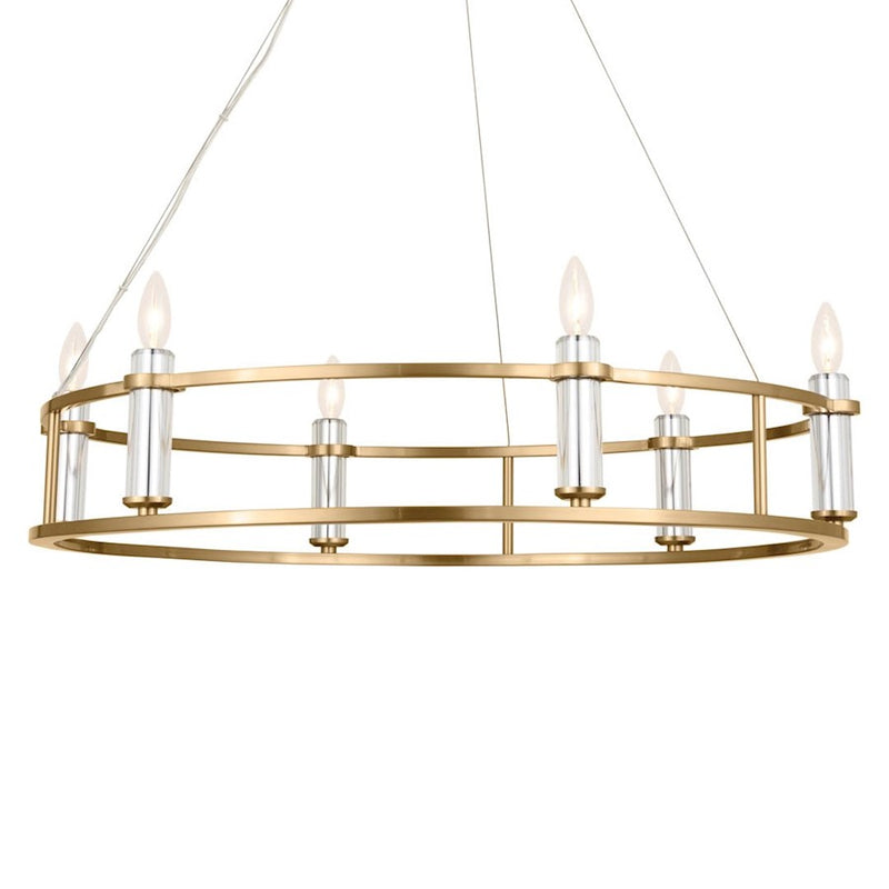 Kichler Rosalind 31in 3-Light Chandelier | Polished Nickel Steel | Dining Room & Living Room | 31 in H, 8.25 in Dia | Model 52493PN