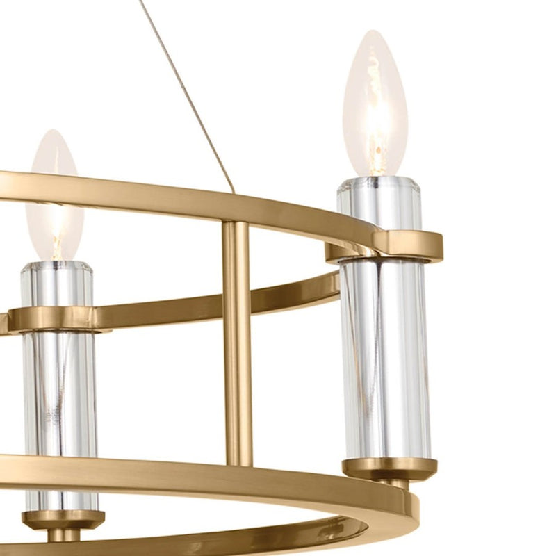 Kichler Rosalind 31in 3-Light Chandelier | Polished Nickel Steel | Dining Room & Living Room | 31 in H, 8.25 in Dia | Model 52493PN