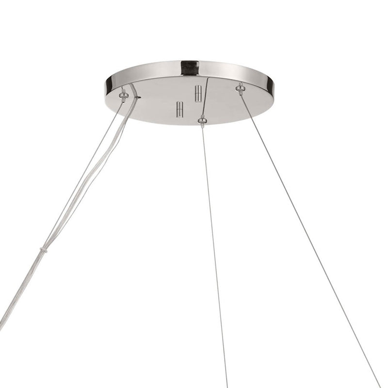 Kichler Rosalind 31in 3-Light Chandelier | Polished Nickel Steel | Dining Room & Living Room | 31 in H, 8.25 in Dia | Model 52493PN