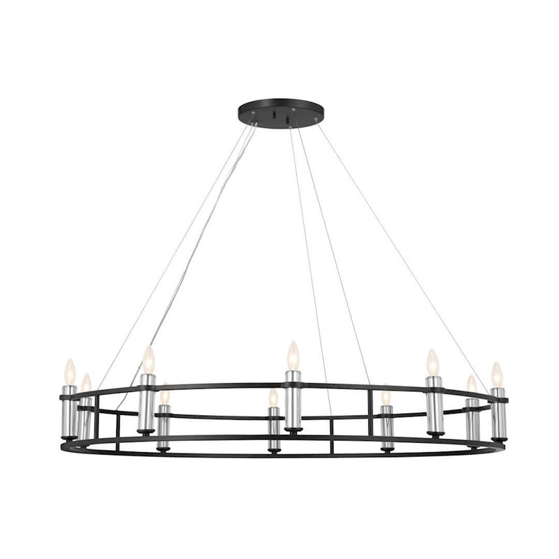 Kichler Rosalind 40in 10-Light Chandelier | Updated Traditional Polished Nickel | Dining Room & Living Room | 40 x 40 x 40 in | Model 52491PN