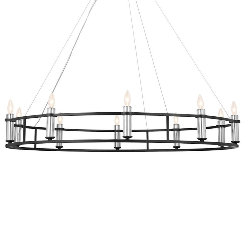 Kichler Rosalind 40in 10-Light Chandelier | Updated Traditional Polished Nickel | Dining Room & Living Room | 40 x 40 x 40 in | Model 52491PN