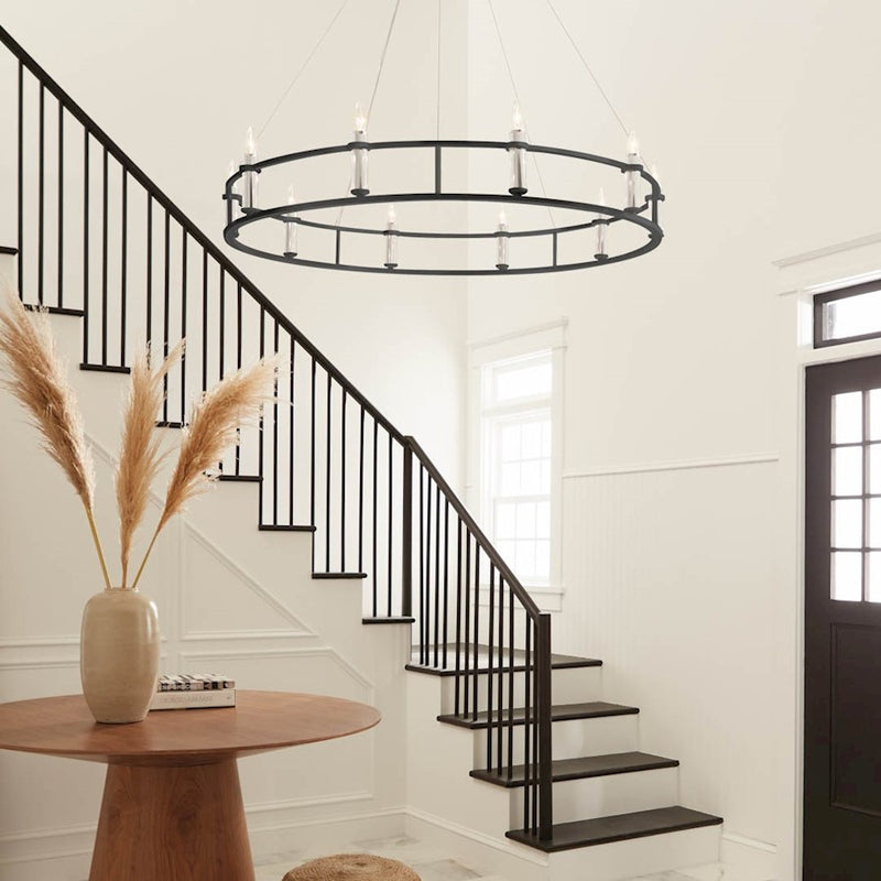 Kichler Rosalind 40in 10-Light Chandelier | Updated Traditional Polished Nickel | Dining Room & Living Room | 40 x 40 x 40 in | Model 52491PN