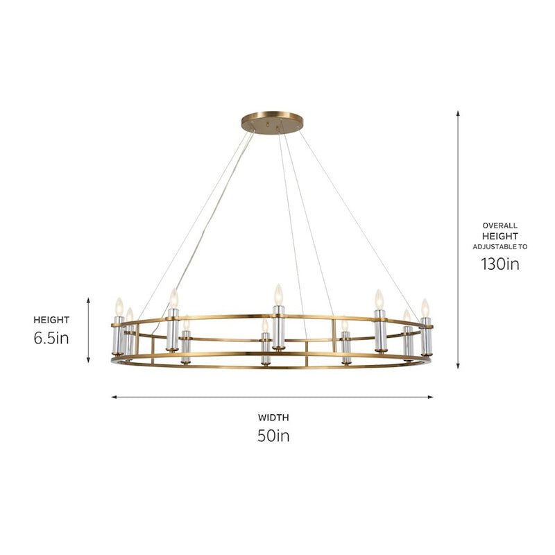 Kichler Rosalind 40in 10-Light Chandelier | Updated Traditional Polished Nickel | Dining Room & Living Room | 40 x 40 x 40 in | Model 52491PN