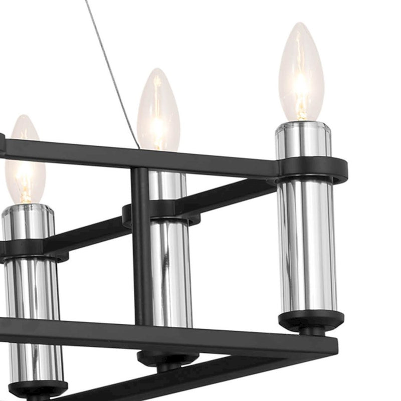 Kichler Rosalind 45in 12-Light Linear Chandelier | Traditional Polished Nickel Steel | Dining Room & Great Room | 45 x 17 x 31 in | Model 52492PN