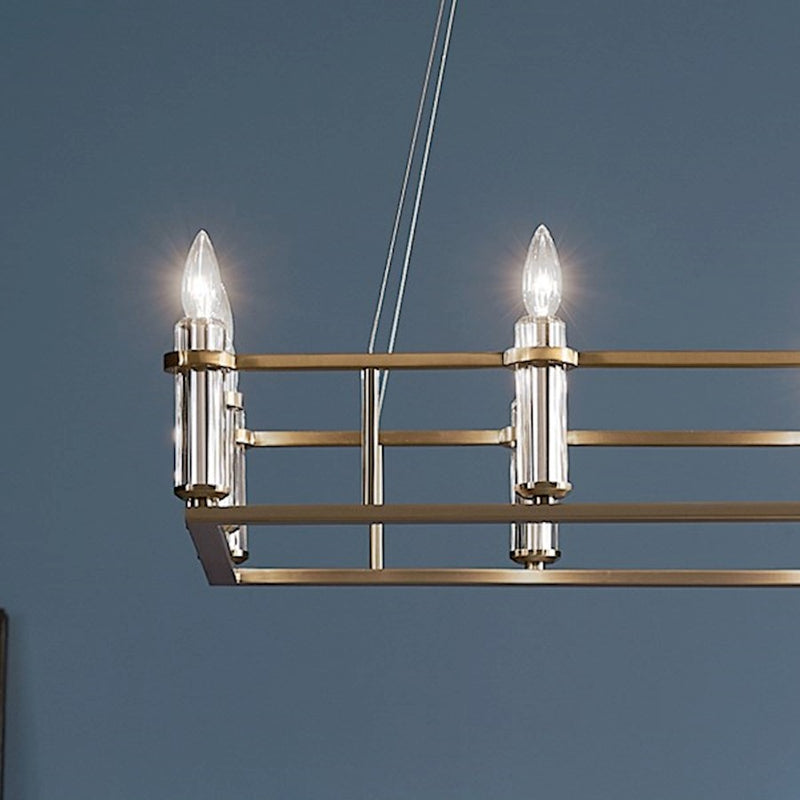 Kichler Rosalind 45in 12-Light Linear Chandelier | Traditional Polished Nickel Steel | Dining Room & Great Room | 45 x 17 x 31 in | Model 52492PN