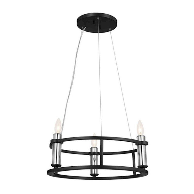 Kichler Rosalind 31in 3-Light Chandelier | Polished Nickel Steel | Dining Room & Living Room | 31 in H, 8.25 in Dia | Model 52493PN