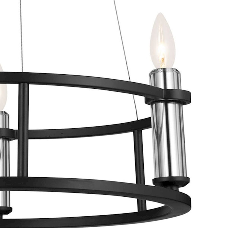 Kichler Rosalind 31in 3-Light Chandelier | Polished Nickel Steel | Dining Room & Living Room | 31 in H, 8.25 in Dia | Model 52493PN