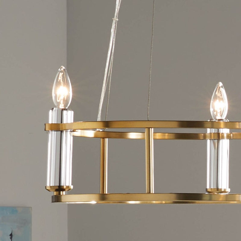 Kichler Rosalind 31in 3-Light Chandelier | Polished Nickel Steel | Dining Room & Living Room | 31 in H, 8.25 in Dia | Model 52493PN