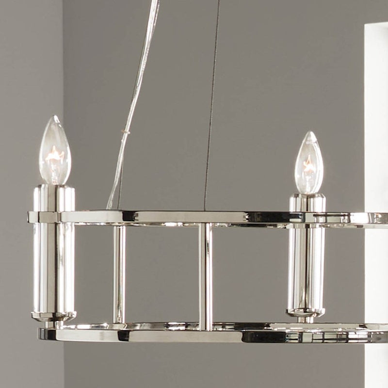 Kichler Rosalind 31in 3-Light Chandelier | Polished Nickel Steel | Dining Room & Living Room | 31 in H, 8.25 in Dia | Model 52493PN