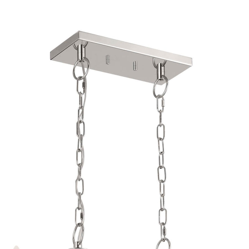Kichler Florence 40in 6-Light Linear Chandelier | Updated Traditional Polished Nickel | Dining Room & Kitchen Island | Model 52495PN