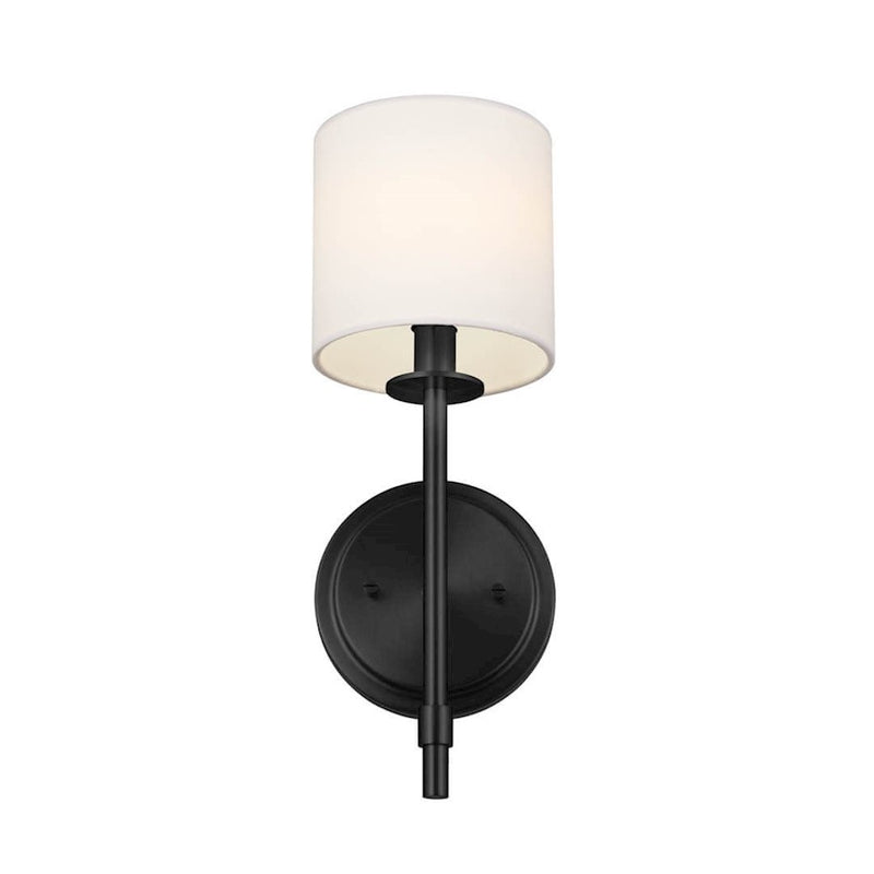 Kichler Ali 5in 1-Light Wall Sconce | Updated Traditional Polished Nickel & Fabric Shade | Bedroom & Living Room | 40W Candelabra | Model 52505PN