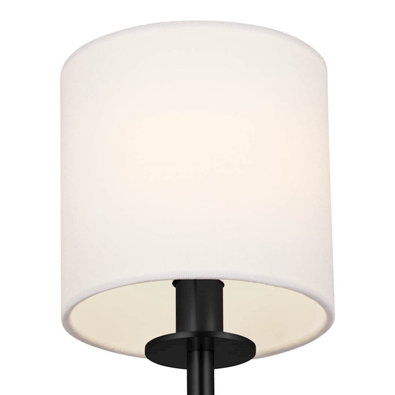 Kichler Ali 5in 1-Light Wall Sconce | Updated Traditional Polished Nickel & Fabric Shade | Bedroom & Living Room | 40W Candelabra | Model 52505PN