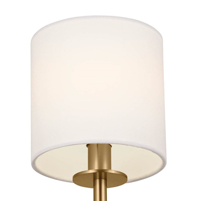 Kichler Ali 5in 1-Light Wall Sconce | Updated Traditional Polished Nickel & Fabric Shade | Bedroom & Living Room | 40W Candelabra | Model 52505PN