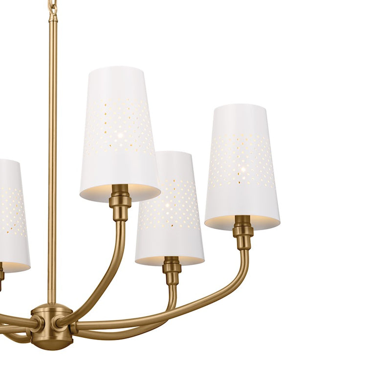 Kichler Adeena 24.5in 8-Light Chandelier | Updated Traditional Classic Pewter Metal Shade | Dining Room | 24.5 in H | Model 52509CLP