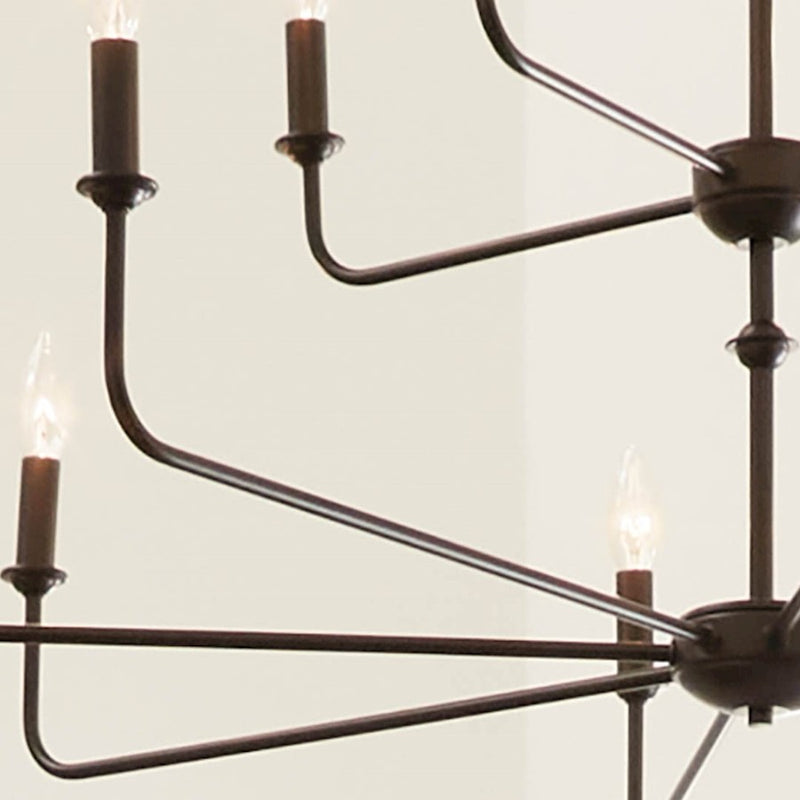 Kichler Pallas 23in 12-Light Chandelier | Updated Traditional Polished Nickel and Fabric Shade | Dining Room & Foyer | 23 in H | Model 52518PN