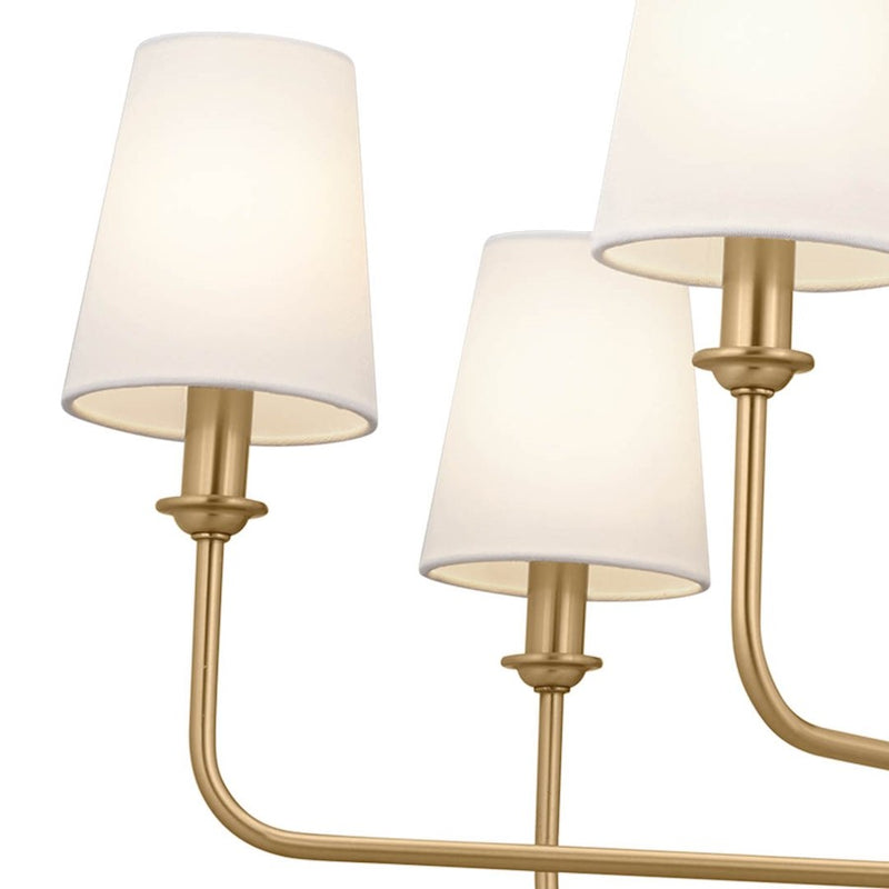 Kichler Pallas 23in 12-Light Chandelier | Updated Traditional Polished Nickel and Fabric Shade | Dining Room & Foyer | 23 in H | Model 52518PN