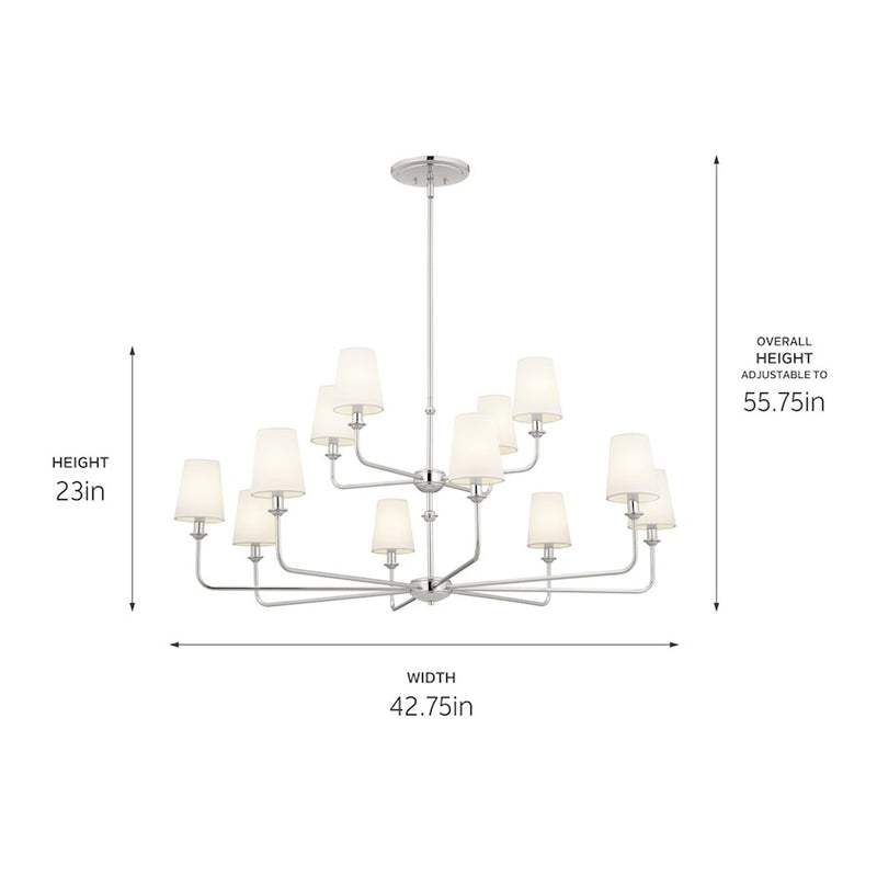 Kichler Pallas 12 Light Chandelier 2 Tier