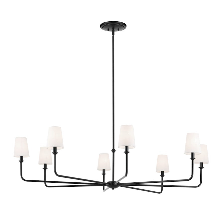 Kichler Pallas 8 Light Round 16.75" Chandelier 1 Tier Large, Black