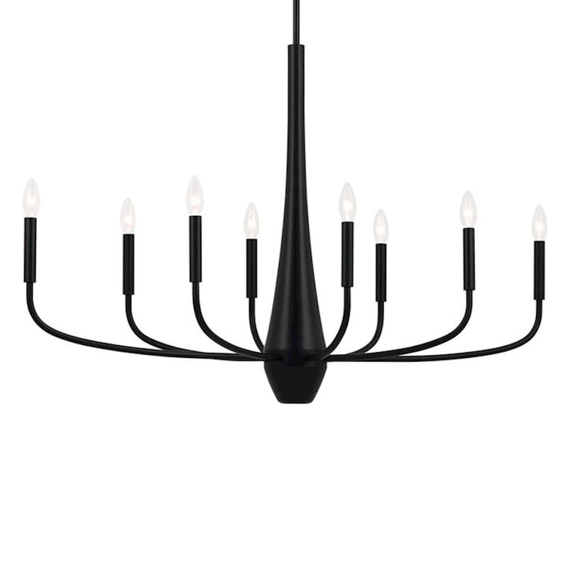 Kichler Deela 41in 8-Light Oval Chandelier | Soft Modern White Steel | Dining Room & Living Room | 41 x 18 x 27 in | Model 52528WH