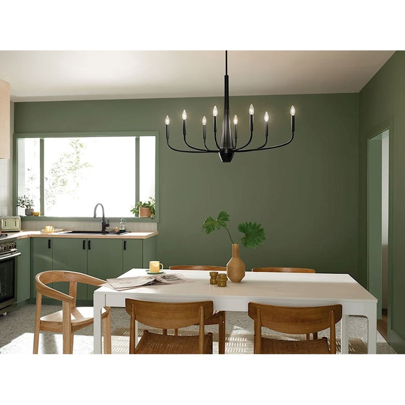 Kichler Deela 41in 8-Light Oval Chandelier | Soft Modern White Steel | Dining Room & Living Room | 41 x 18 x 27 in | Model 52528WH