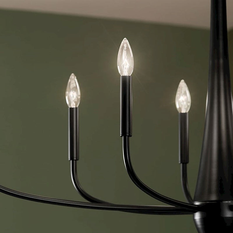 Kichler Deela 41in 8-Light Oval Chandelier | Soft Modern White Steel | Dining Room & Living Room | 41 x 18 x 27 in | Model 52528WH