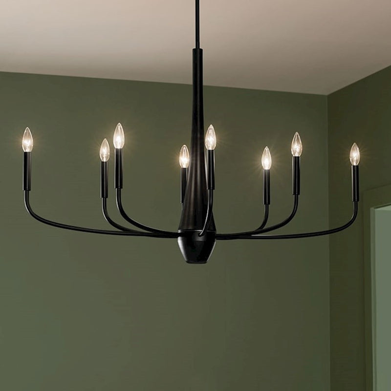 Kichler Deela 41in 8-Light Oval Chandelier | Soft Modern White Steel | Dining Room & Living Room | 41 x 18 x 27 in | Model 52528WH