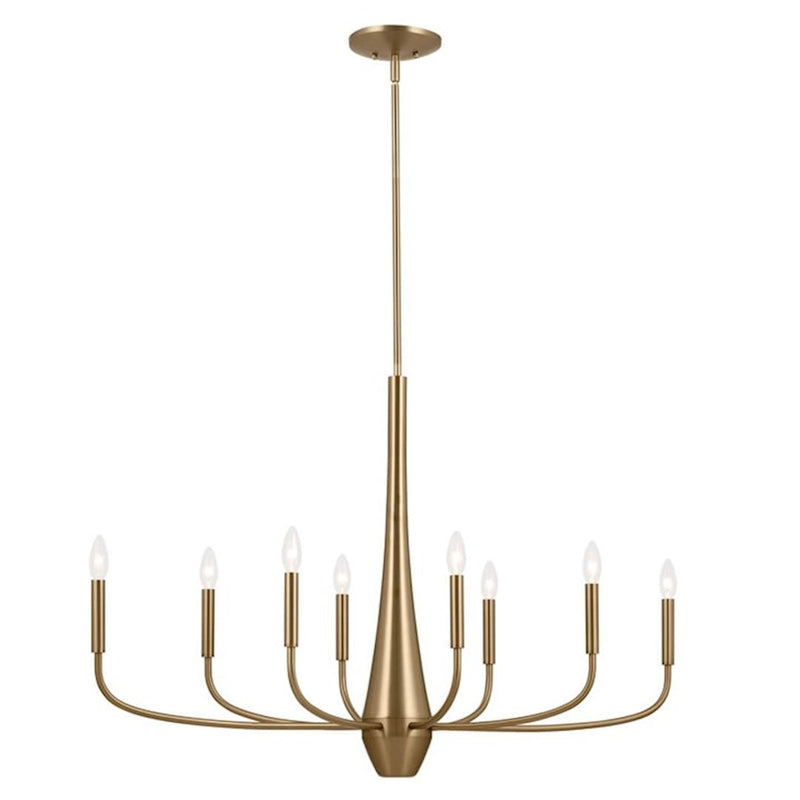 Kichler Deela 41in 8-Light Oval Chandelier | Soft Modern White Steel | Dining Room & Living Room | 41 x 18 x 27 in | Model 52528WH